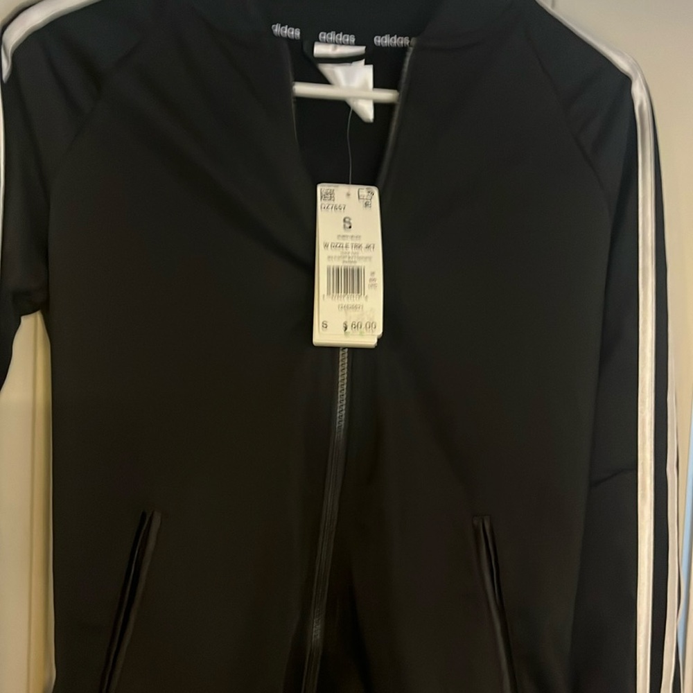 Adidas women’s track jacket 3 stripes casual . Sz S